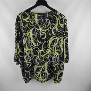 Maggie Barnes Shirt Womens Plus 4X Multi Bling 3/4 Sleeve Blouse USA